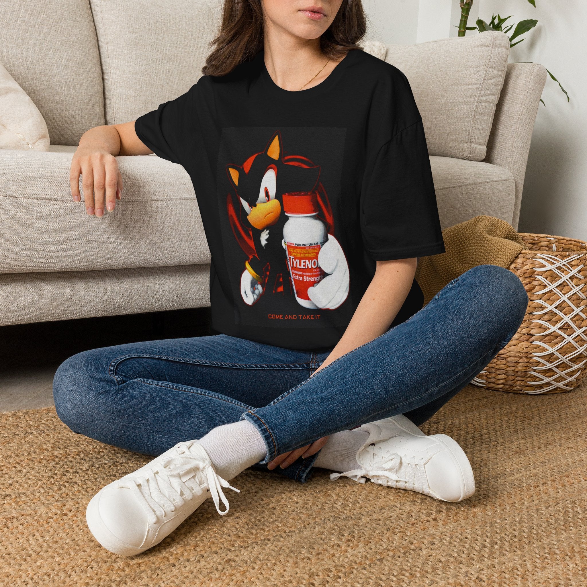 Shadow the Hedgehog Graphic Tee — Vintage Gaming Black T-Shirt